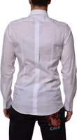 White Cotton DG Logo Pearl GOLD Formal Shirt 3