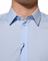 Light Blue Cotton GOLD Formal Men Dress Shirt 4