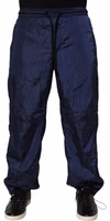 Blue Nylon Straight Jogger Sweatpants Pants 1