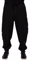 Black Cotton Cargo Jogger Sweatpants Pants 1
