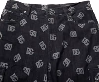 Black Monogram Denim Cargo Men Bermuda Short 2