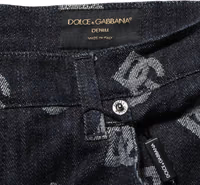Black Monogram Denim Cargo Men Bermuda Short 3