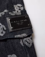 Black Monogram Denim Cargo Men Bermuda Short 4