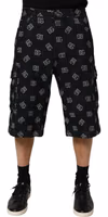 Black Monogram Denim Cargo Men Bermuda Short 5