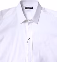 White Cotton Collared GOLD FormalDress Shirt 4