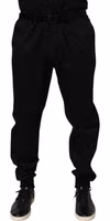 Black Cotton Stretch Casual Trouser Pants 1