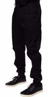 Black Cotton Stretch Casual Trouser Pants 2