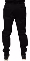 Black Cotton Stretch Casual Trouser Pants 3