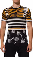 Multicolor Leopard Palm Leaf Men Crew Neck T-shirt 1