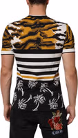 Multicolor Leopard Palm Leaf Men Crew Neck T-shirt 3