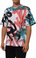 White Graffiti Crew Neck Short Sleeves T-shirt 2