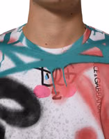 White Graffiti Crew Neck Short Sleeves T-shirt 4