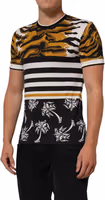 Multicolor Leopard Palm Leaf Men Crew Neck T-shirt 2