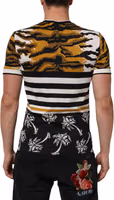 Multicolor Leopard Palm Leaf Men Crew Neck T-shirt 3
