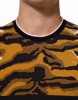 Multicolor Leopard Palm Leaf Men Crew Neck T-shirt 4