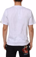 White Graphic Print Cotton Crew Neck T-shirt 3