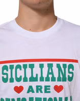 White Graphic Print Cotton Crew Neck T-shirt 4