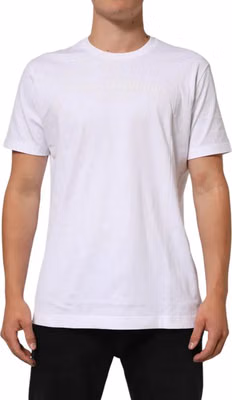 White Cotton Crew Neck Short Sleeves T-shirt
