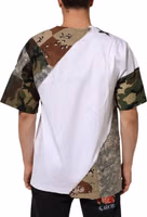 White Camouflage Patckwork Men Cotton T-shirt 3