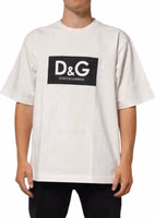 White Logo Print Cotton Crew Neck Men T-shirt 1