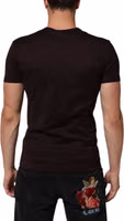 Brown Logo Plaque Cotton Crew Neck T-shirt 3