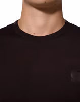 Brown Logo Plaque Cotton Crew Neck T-shirt 4