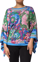 Multicolor Floral Printed Tunic Blouse Top 1