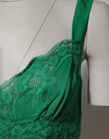 Green Floral Lace Tank Lingerie Top Underwear 2