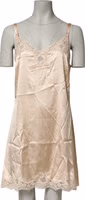 Nude Chemise Lingerie Silk Blend Lace Trim Dress 1
