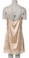 Nude Chemise Lingerie Silk Blend Lace Trim Dress 3