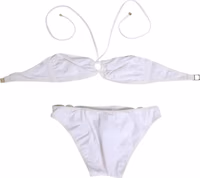 White Logo Swimsuit 2 Piece Top Bottom Swimwear 5