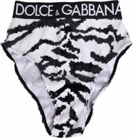 Black White Sequin High Waist Panty Underwear 1