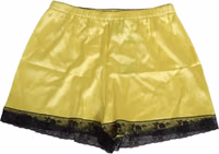 Yellow Satin Silk Mid Waist Underwear Shorts 1
