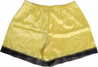 Yellow Satin Silk Mid Waist Underwear Shorts 2