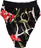 Black Floral Print High Waist Panty Underwear 4