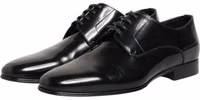 Black Calfskin Leather Derby Men Dress Shoes 3