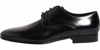 Black Calfskin Leather Derby Men Dress Shoes 5