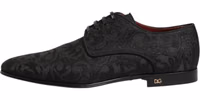 Black Brocade Lace Up Derby Men Dress Shoes 5