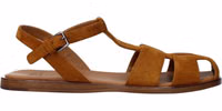 Brown Leather Flat Sandals 1