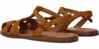 Brown Leather Flat Sandals 4
