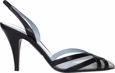 Black Leather High Heel Pumps