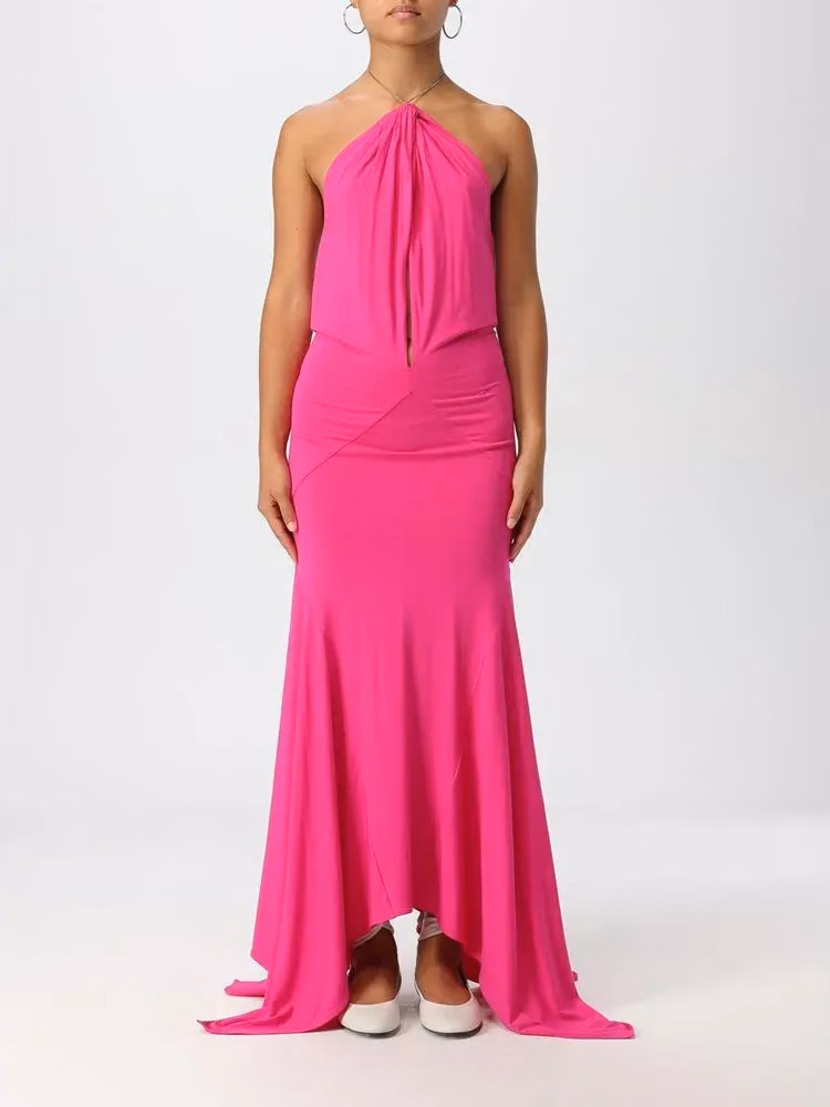 Fuchsia Jersey Cocktail Dress