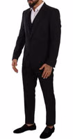 Black Wool Three-Piece Suit 2