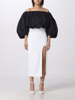 White Polyester Midi Skirt 1