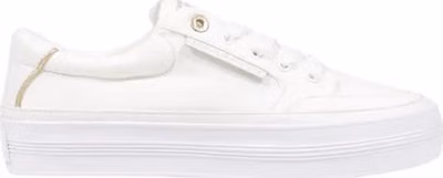 Cream Recycled Cotton Low Top Sneakers