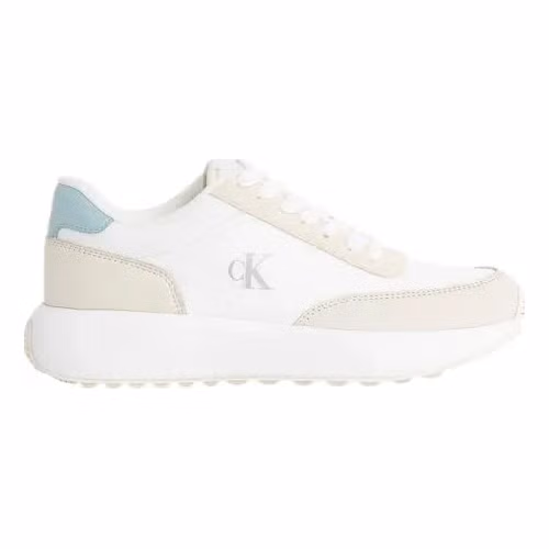 Beige Leather Athletic Sneakers
