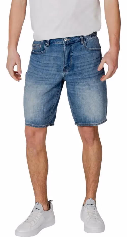 Blue Polyester Bermuda Shorts