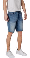 Blue Polyester Bermuda Shorts 3