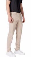 Beige Cotton Casual Pants 4