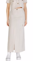 Beige Viscose Long Skirt 1